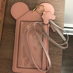 Pink Minnie Mickey iPhone case cardholder lanyard